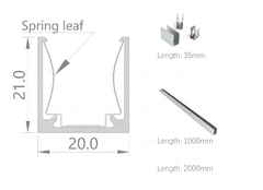[NS16/17ABAIADAAC]IP68, Flat lighting surface, Vertical bending, Free Cut, Mono white, Standard light efficiency, 5 ~ 12W, 2700 | 3000 | 4000 | 6500K, >90, 24VDC, W16xH17mm