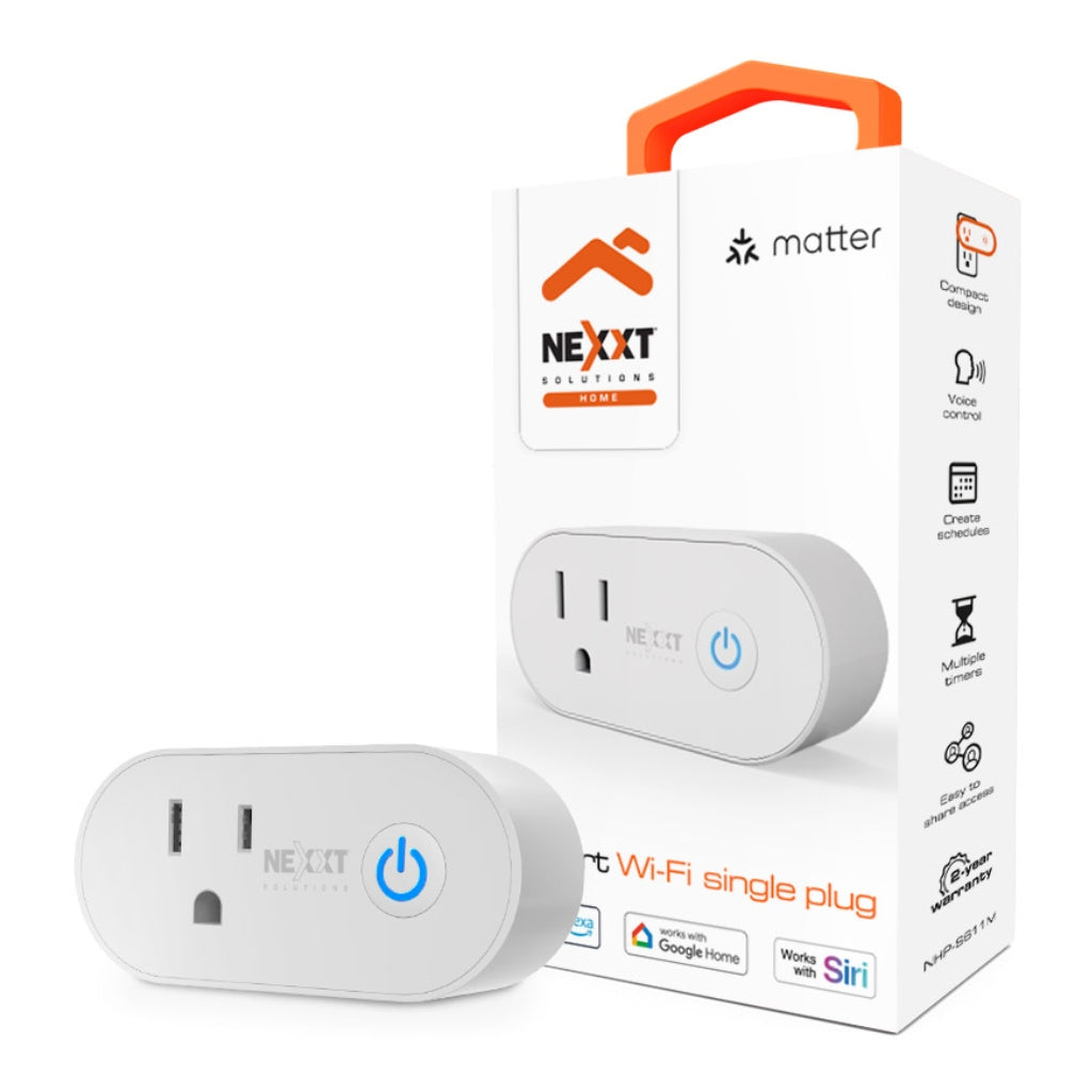 Nexxt Solutions Enchufe Inteligente Wi-Fi con Tecnología Matter, NHP-S611M
