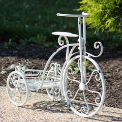 One Pot Tricycle Plant Stand in Antique White