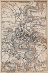 FRIBOURG / FREIBURG ENVIRONS. Switzerland Suisse Schweiz carte karte 1938 map