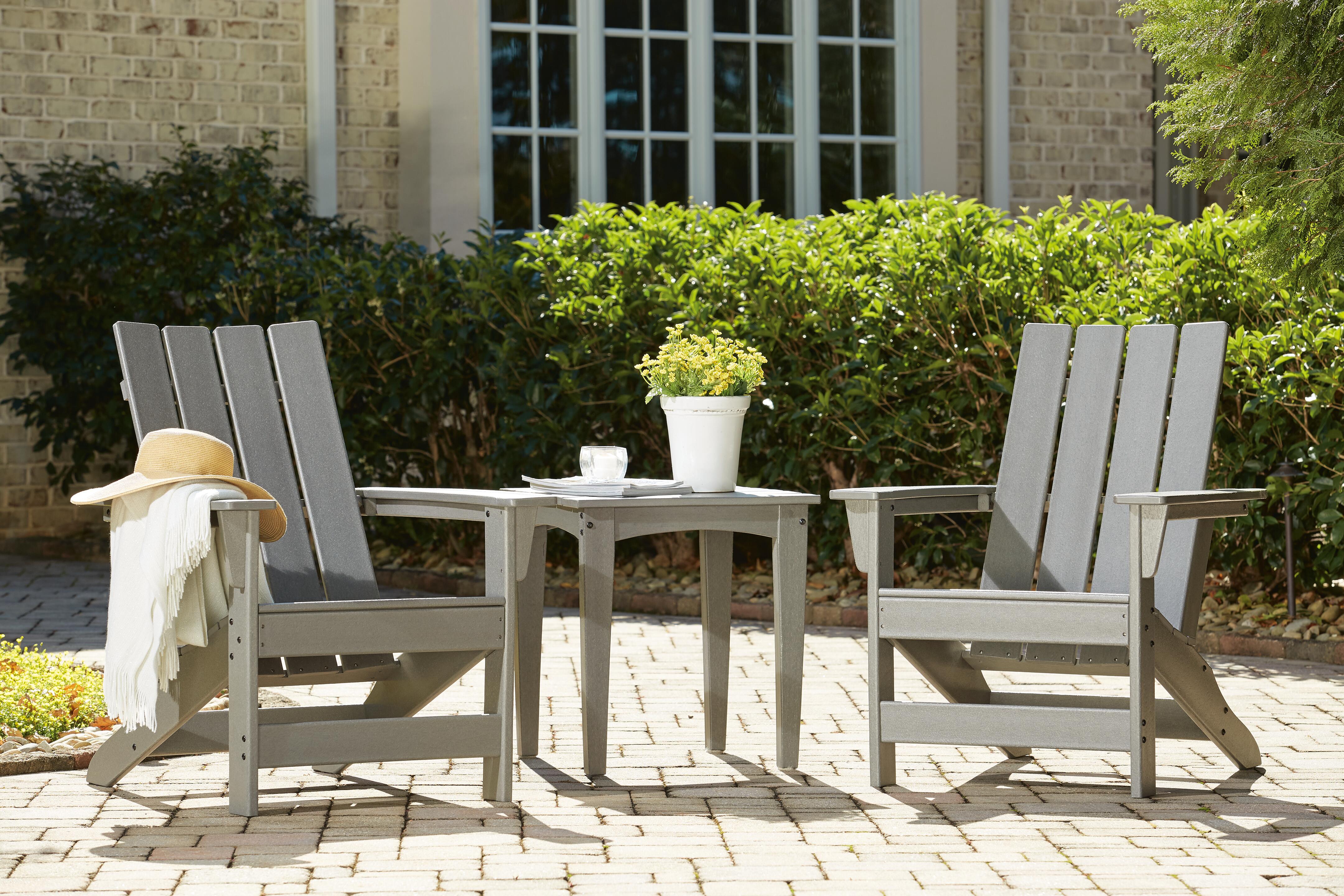 Visola Outdoor Adirondack Chair Set with End Table - Furniture Stars (Chicago, IL)