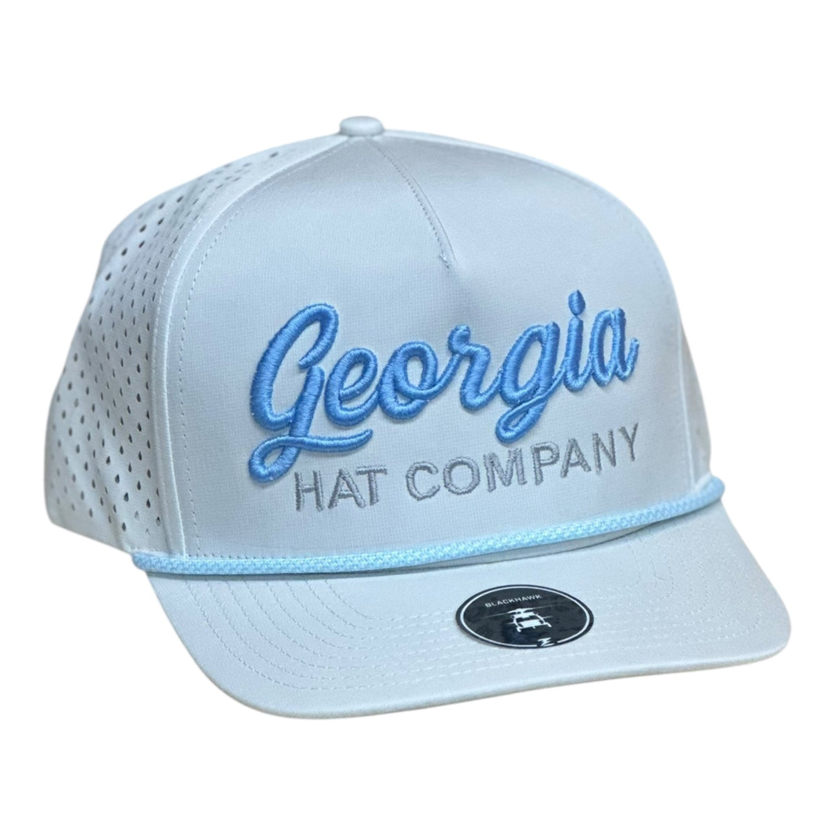 Georgia Hat Company in 3-D/Zapped Blackhawk R+  White/Blue