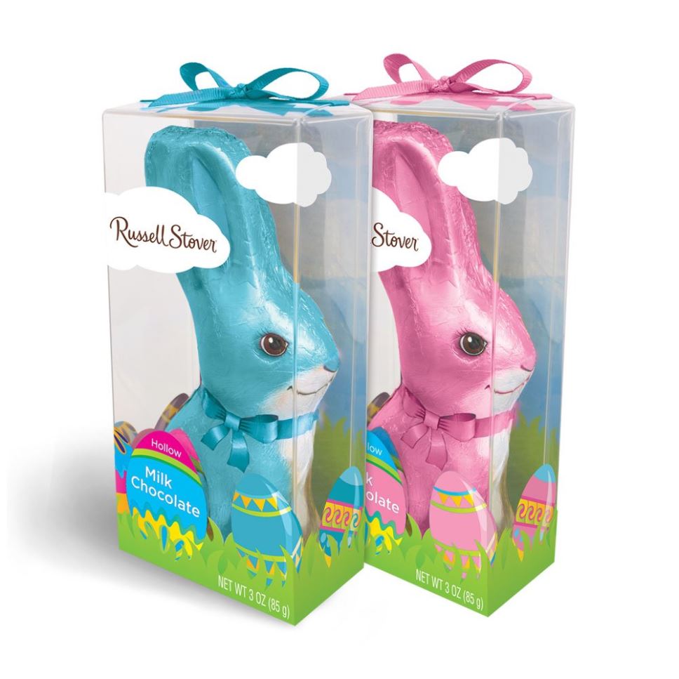 12/3 OZ RUSSELL STOVER MILK CHOCOLATE HOLLOW EASTER RABBIT MIXED CASE #08344N #08344