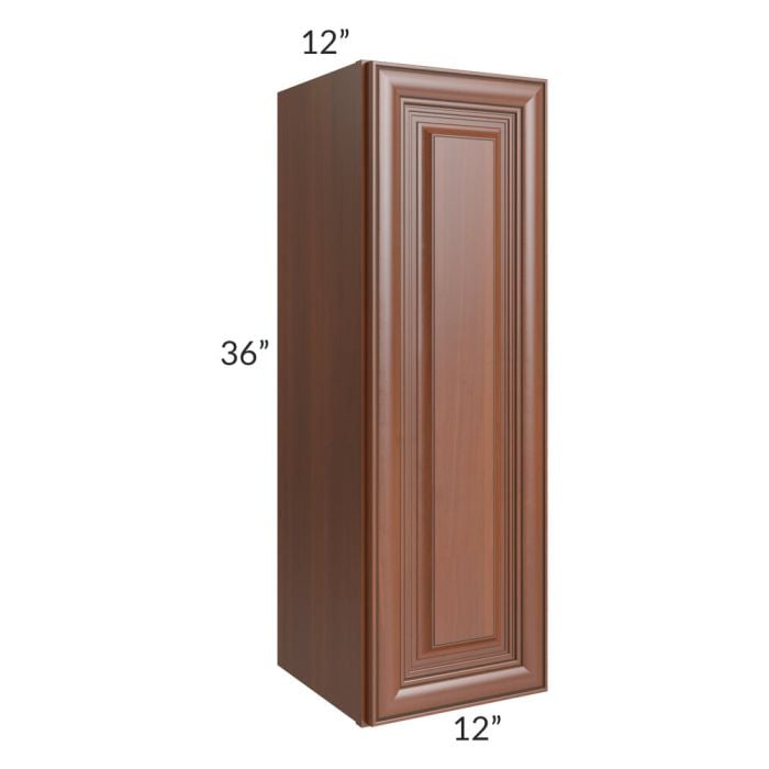 RTA Phoenix Caramel Glaze 12" x 36" Wall Cabinet with 1 Decorative End Panel