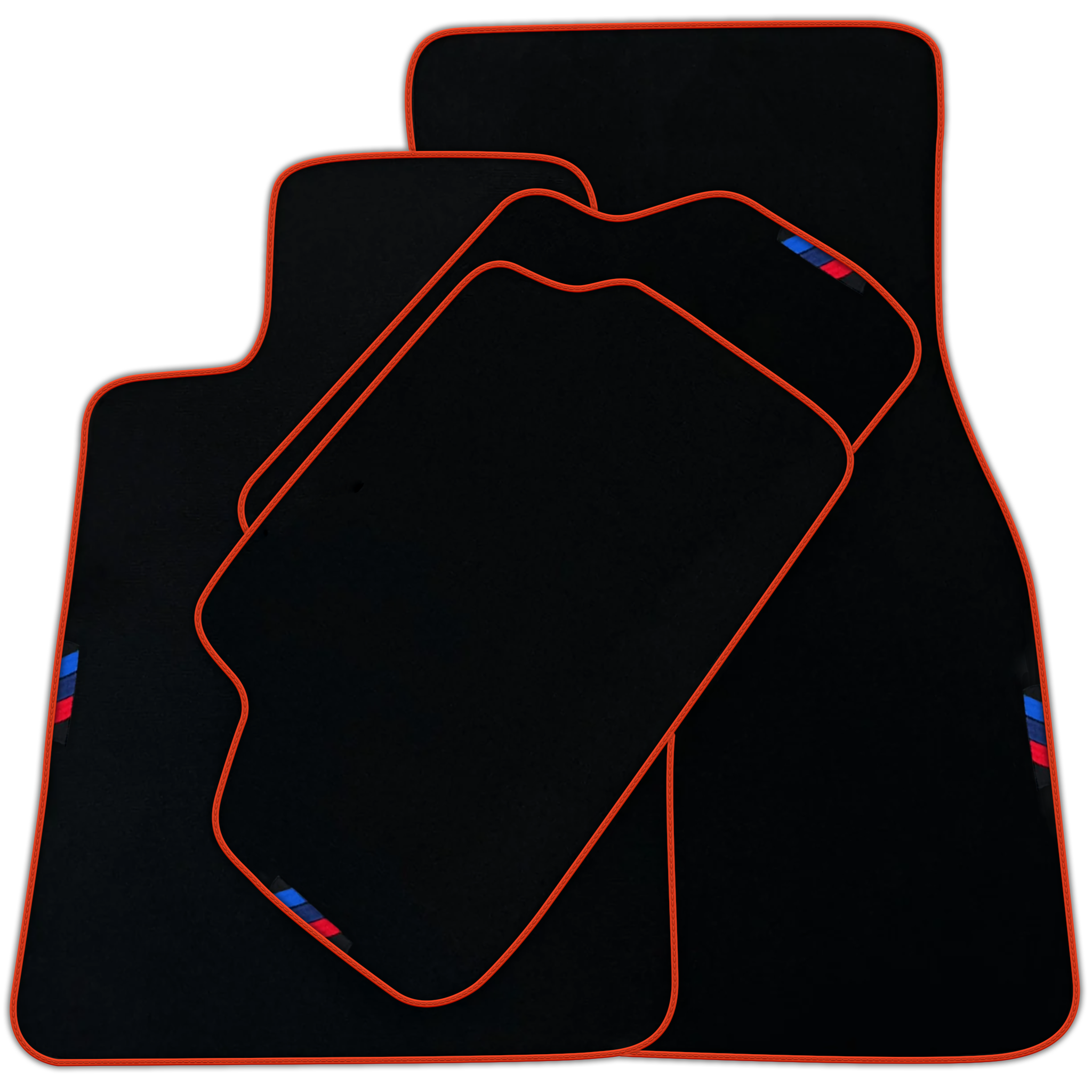 Black Mats For BMW 5 Series E61 Wagon | Red Trim | Various Trim Colors