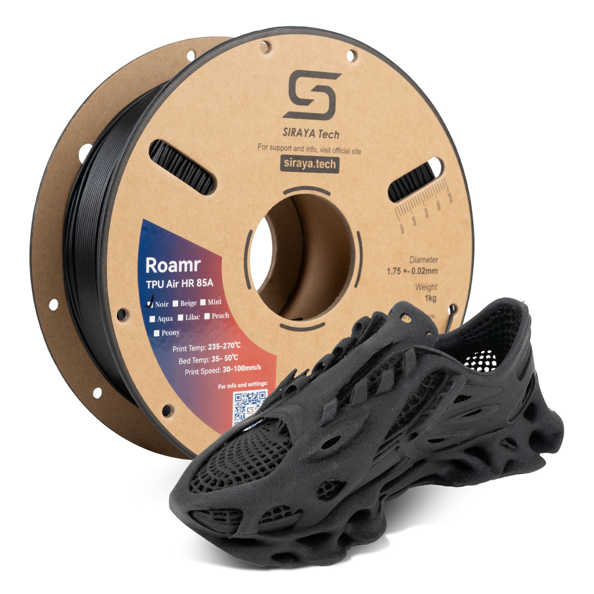 3D printed shoe made with Siraya Tech's TPU Air HR 85A