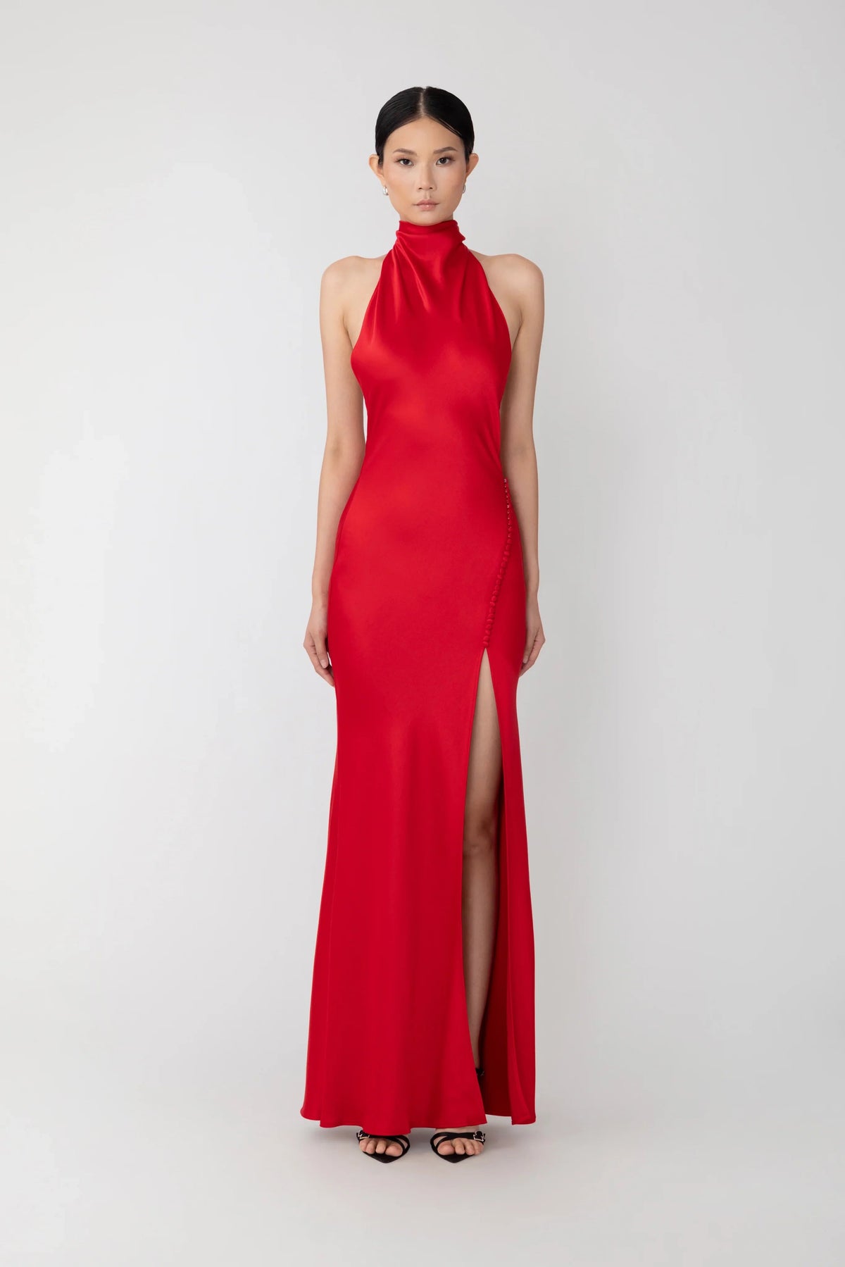 SAU LEE | Penelope Backless Satin Gown | Penelope Backless Satin Gown - Red / 00