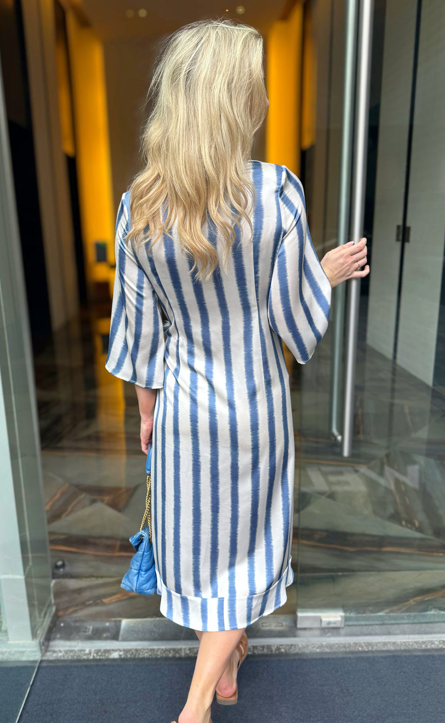 Say INA Copenhagen Kjole - Mila Wrap - Blue Striped