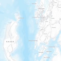 Skjærgårdskart Engelsviken - Fredrikstad - Hvaler - Skjebergkilen - Sponvika (120x120cm)