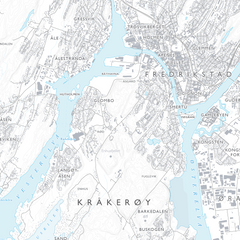 Skjærgårdskart Engelsviken - Fredrikstad - Hvaler - Skjebergkilen - Sponvika (120x120cm)