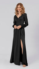 Black|Kennedy Blue Tilda Satin Bridesmaid Dress