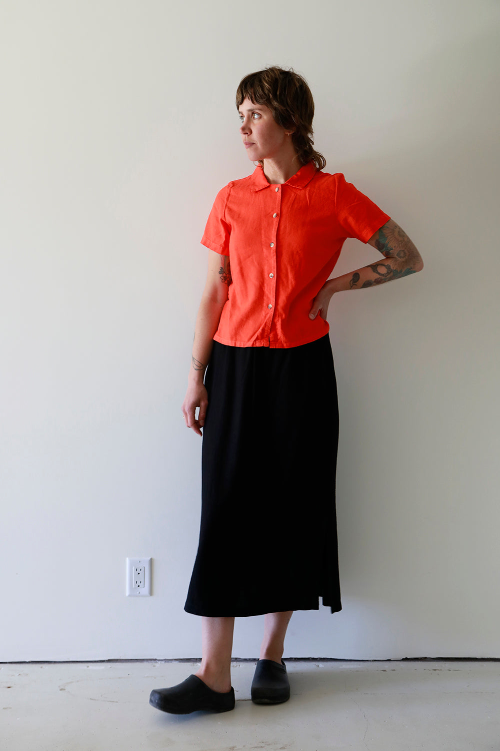 Side Slit Skirt<br>Black  : XS.S.M.L