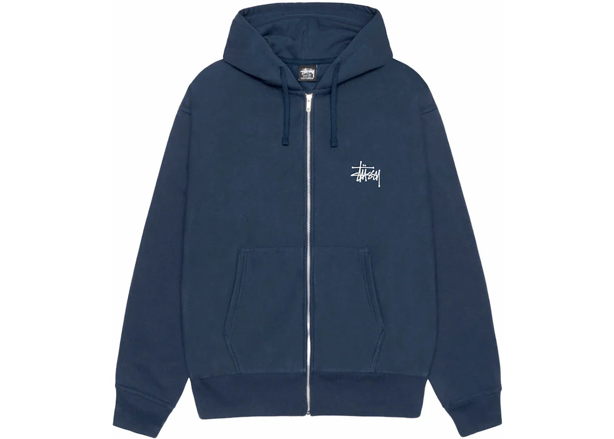 Stussy Basic Stussy Zip Hoodie-Navy