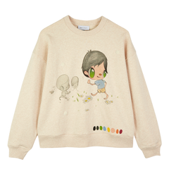 PRINTED SWEATER WITH VELCRO PATCHES & POUCH
