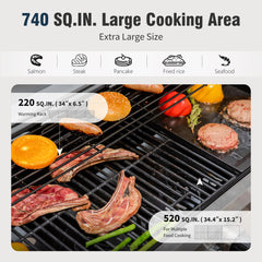 Garden GROTTO 6-Burner Propane Gas Grill with Side Burner, 52,000 BTU, 740 Sq. In. Cooking Area, Heavy-Duty Outdoor BBQ Grill