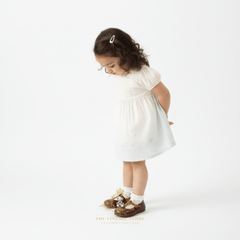 Girls Mary Jane Flats Vintage Style Children's Shoes Chestnut Brown