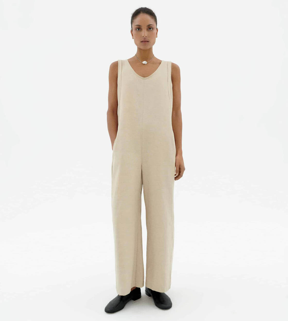 Thinking Mu W Jumpsuit Janis beige oatmeal