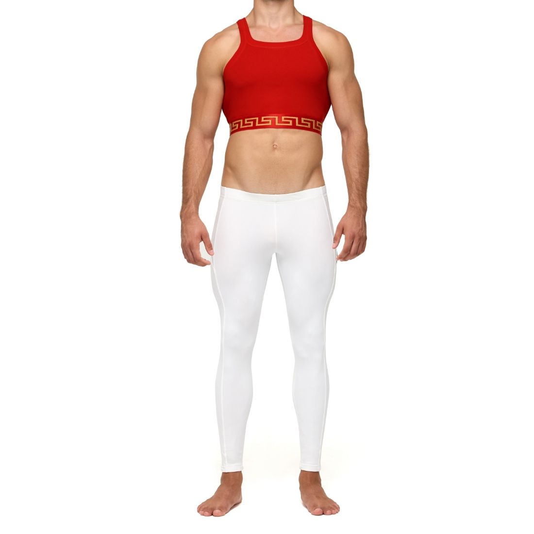 Luxe rode crop top ontworpen door Modus Vivendi voor gay mannen en te koop bij Flavourez.