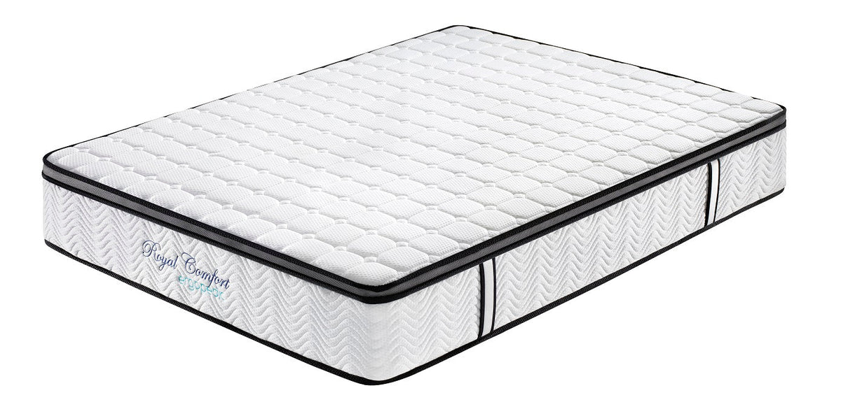 Ergopedic Mattress 5 Zone Latex Pocket Spring Mattress In A Box 30cm - Queen - White Grey Black