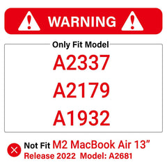 Suitable for  MacBook Air 13 Inch Case 2022 2021 2020 2019 2018, A1932, A2179, A2337 Shell Case Keyboard Cover