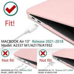 Suitable for  MacBook Air 13 Inch Case 2022 2021 2020 2019 2018, A1932, A2179, A2337 Shell Case Keyboard Cover