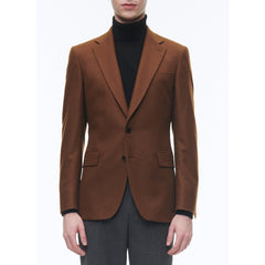 Fursac - Veste Ajustée En Flanelle De Laine - Cannelle - Homme