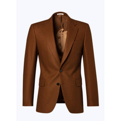 Fursac - Veste Ajustée En Flanelle De Laine - Cannelle - Homme