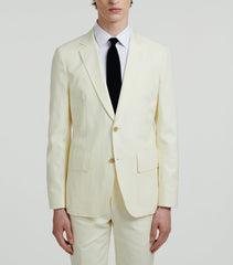 Fursac - Veste En Serge De Coton Et Lin - Jaune - Homme