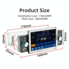 5 Inch Allwinner Melis F133 Car Mp5 Player Carplay Bt Usb Fm
