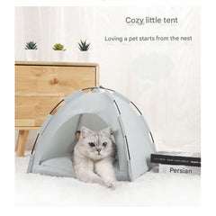 Green Premium Portable Pet Tent Bed with Cooling Mat - Breathable Foldable Outdoor Indoor Cat Dog House Shelter for Summer(Size: M)