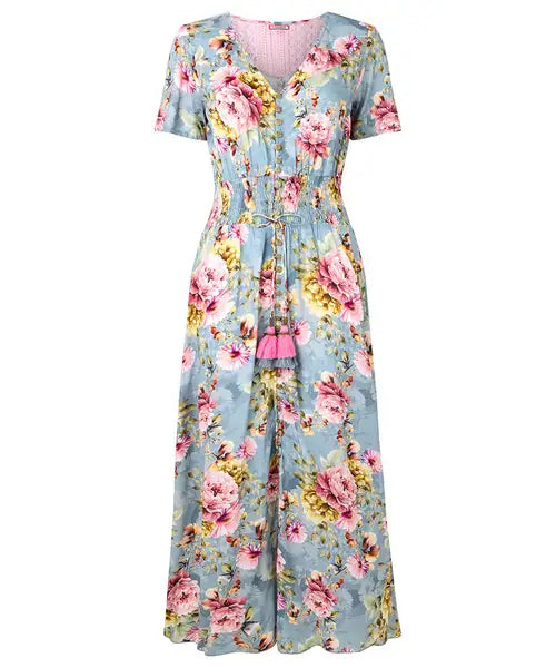 Joe Browns 8 Blue Bonnie Floral Maxi Dress