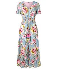 Joe Browns 8 Blue Bonnie Floral Maxi Dress