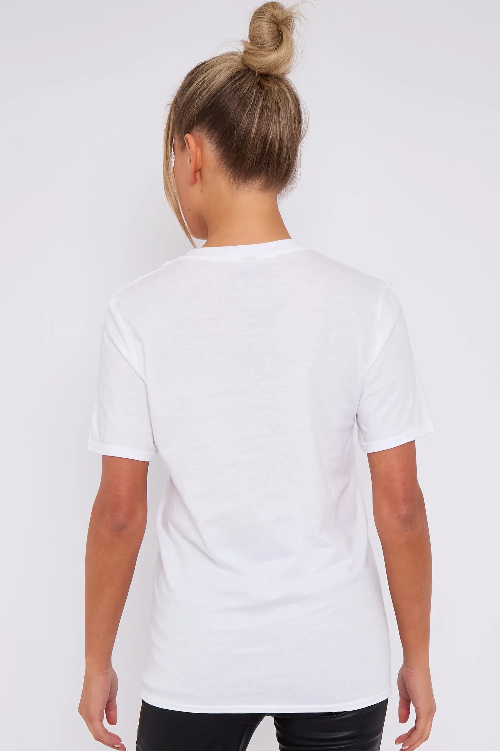 White C'est La Vie Short Sleeve Regular Fit T Shirt-4