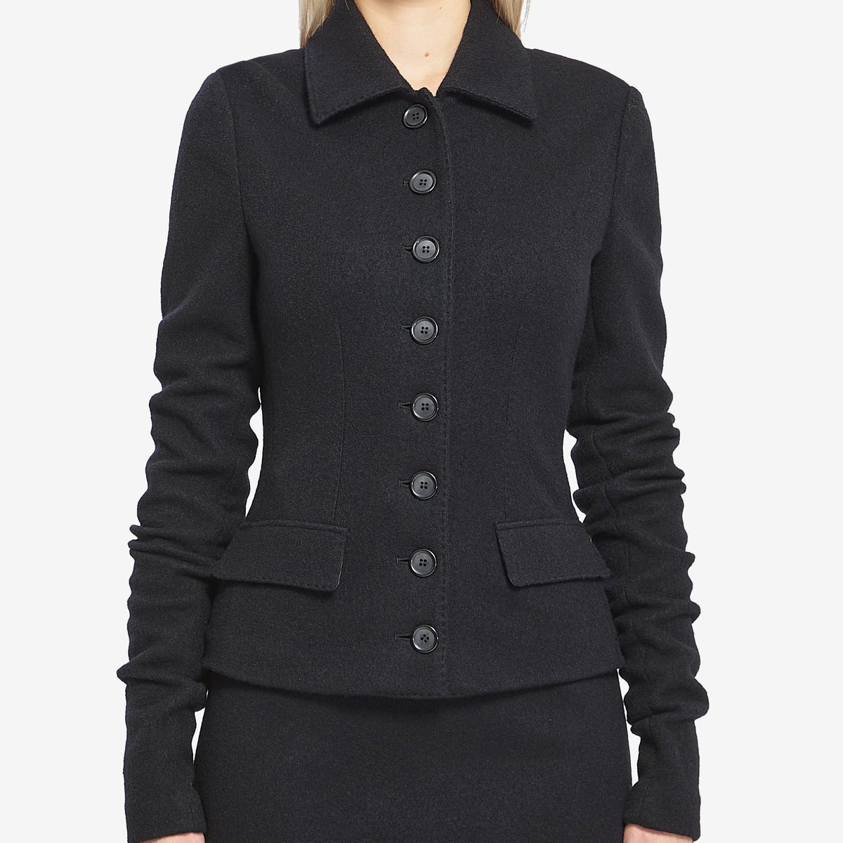 Single-breasted wool cloth jacket