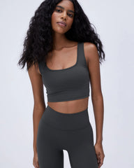 Ultimate Square Neck Bra - Graphite Grey