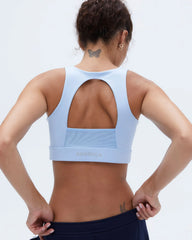 Mesh Open Back Bra - Powder Blue