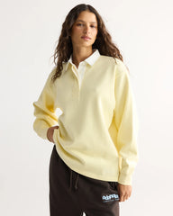 Varsity Oversized Rugby Top - Buttercream