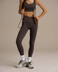 Ultimate Wrap Over Leggings - Coffee Bean
