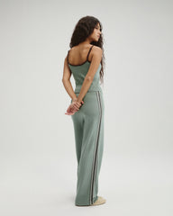 Knit Stripe Straight Leg Trousers - Cloud Blue