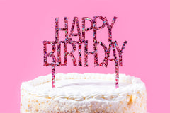Happy Birthday Pink Cake Topper