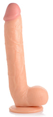 Long Logan 10 Inch Dildo with Balls - Light - UABDSM