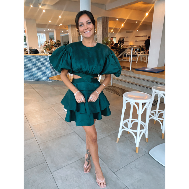Aje Gracious Cut Out Mini Emerald Green