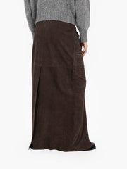 Gonna lunga suede choco