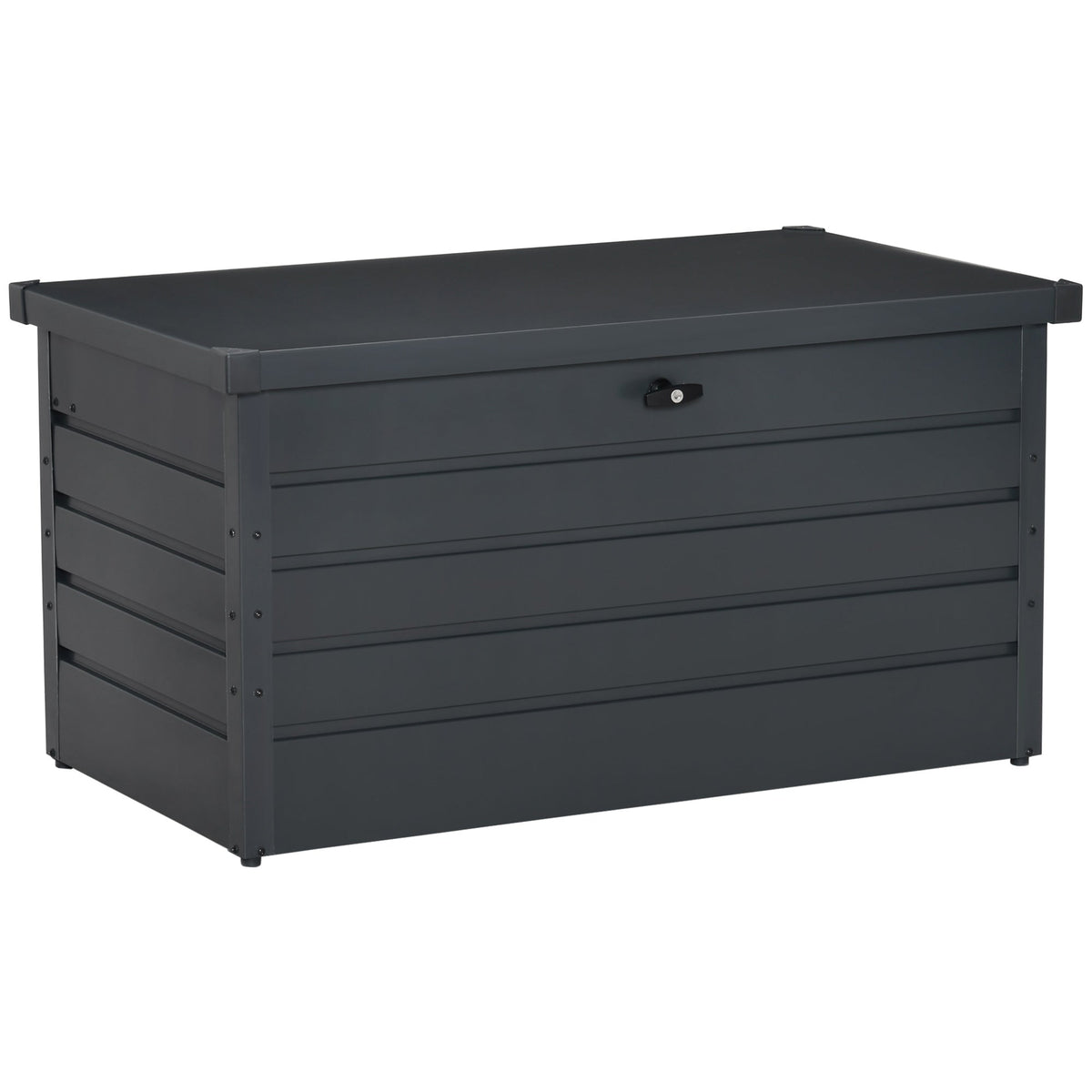 Outsunny Large Deck Box, Outdoor Storage Container with Lock for Pool Toys, Garden Tools, Furniture and Sports Equipment, Grey