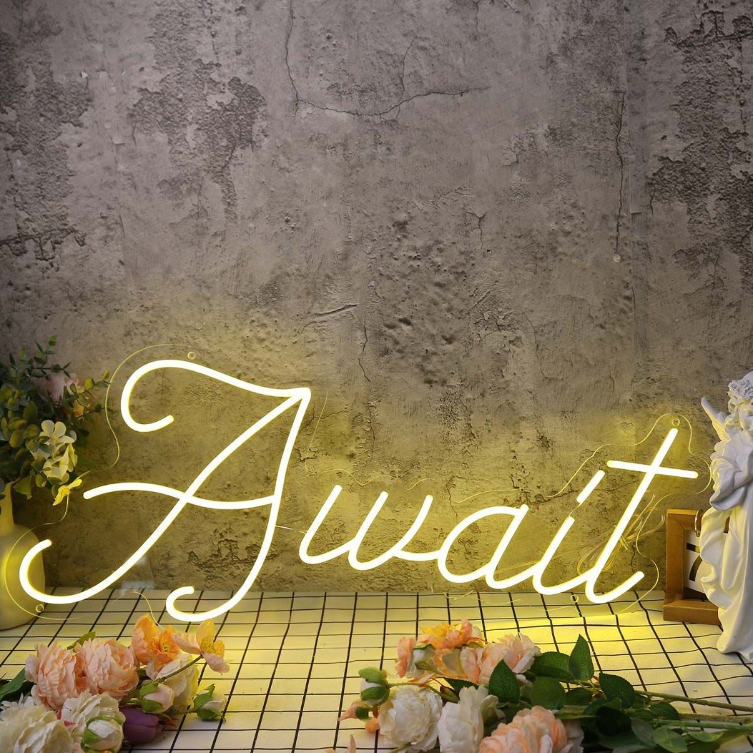 Await Yellow Led Neon Sign - Shineneon
