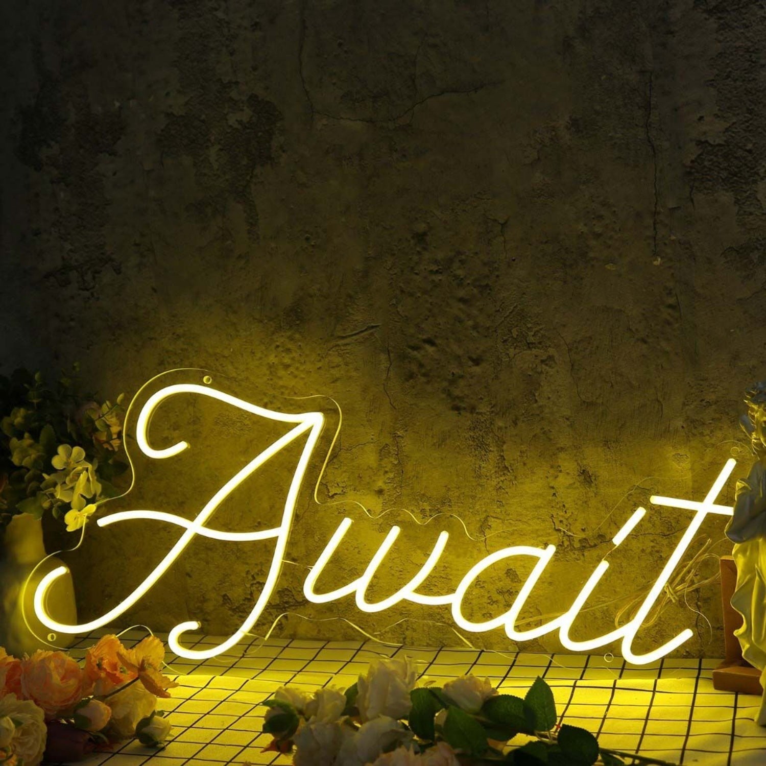 Await Yellow Led Neon Sign - Shineneon