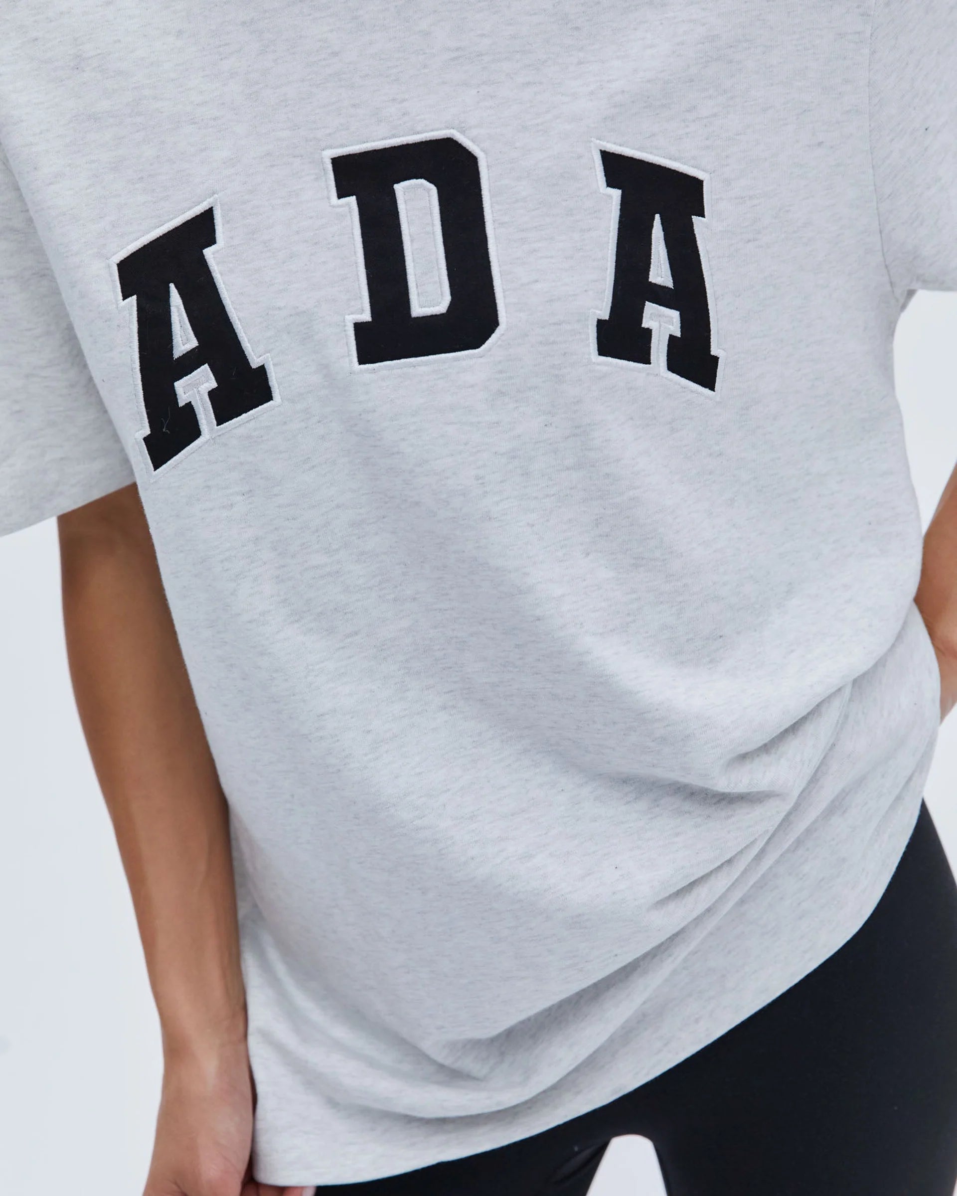 ADA Short Sleeve Oversized T-shirt - Light Grey Melange