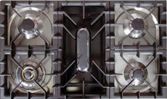 Nostalgie Series Dual Fuel Natural Gas Range with 5 Sealed Brass Burners  3.55 cu. ft. Total Capacity True Convection Oven  Griddle  with Bronze Trim  in Blue UPDN100FDMPBLY 40" - America Best Appliances, LLC