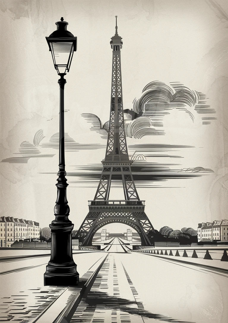affiche vintage noir et blanc