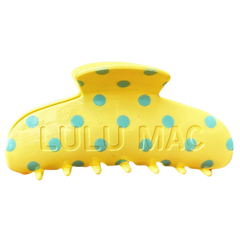 LULU MAC HAIR CLIPS Butter/Blue Dot